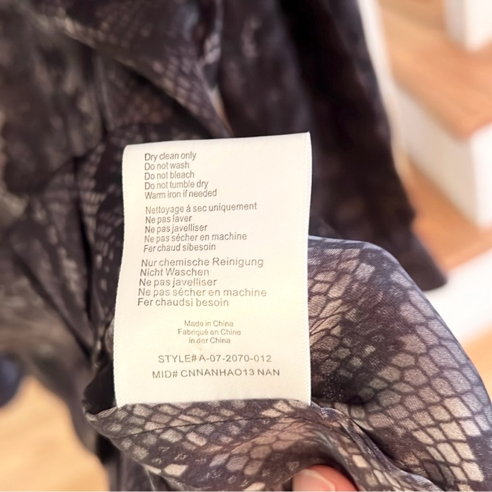 Anine Bing Python Print Long Sleeve Blouse - image 8